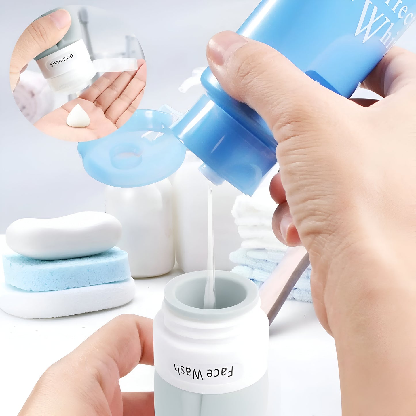 Flacons de Voyage en silicone - sans BPA X4