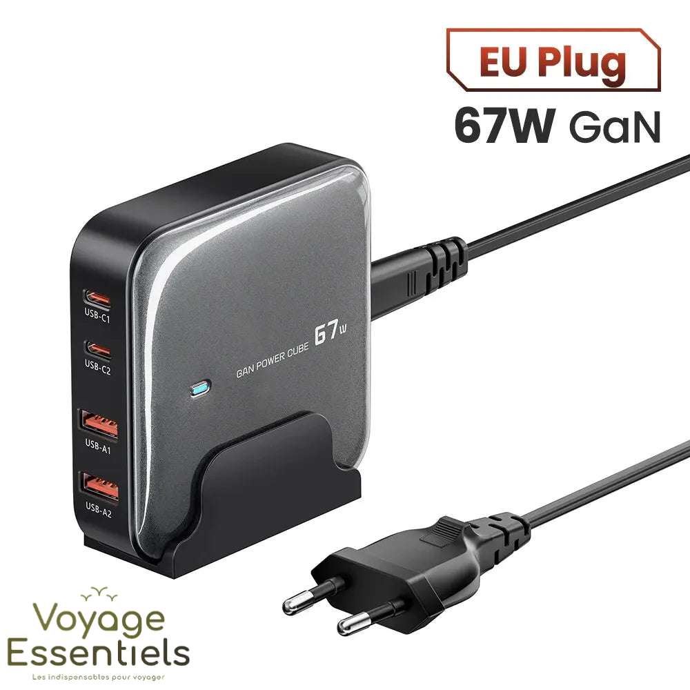 Station de charge USB A1/A2+ USB C1/C2 - 67W Toocki