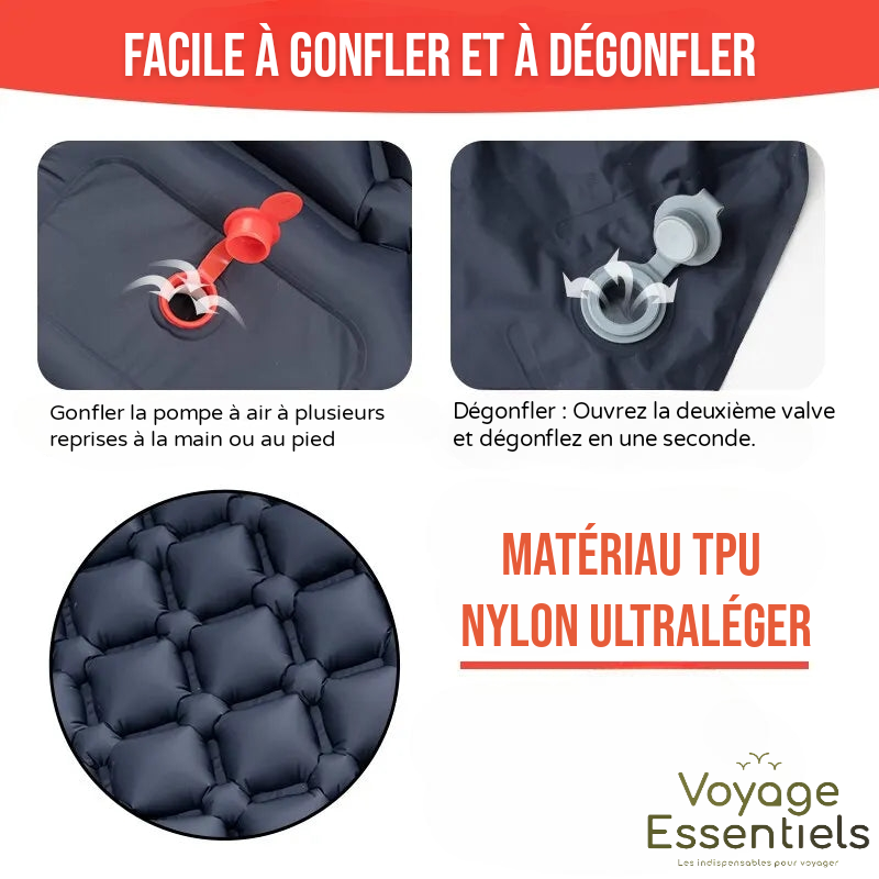 Matelas gonflable Ultra Léger - Avec pompe Automatique