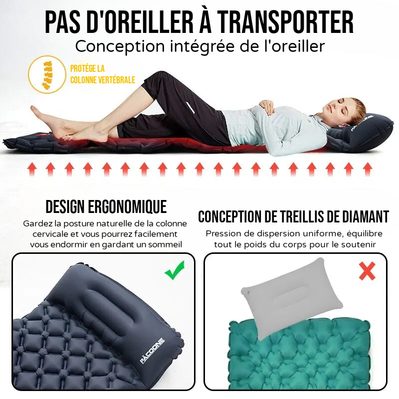 Matelas gonflable Ultra Léger - Avec pompe Automatique