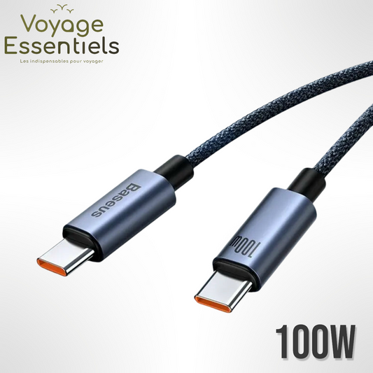 Cable USB Tressé C 100W - Quick Charge Baseus