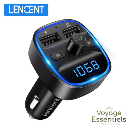 Transmetteur FM Bluetooth - Chargeur double USB